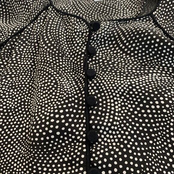 Equipment Abelina Dress Women 10* Black Dotted Button Front Designer Luxury Posh - Picture 7 of 13